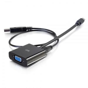 Mini DisplayPort Male to VGA + Audio Female Active Adapter Converter - Black 0.2M