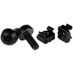 M6 Mounting Screws M6 Cage Nuts M6x12mm 100 Pack Black