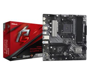 Motherboard B550m Phantom Gaming 4 Am4 Amd B550 4 X Ddr4 USB 3.2 SATA 3 7.1ch Hd Audio MATX