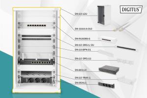 network bundle, 10in incl. 12U cabinet, grey and various